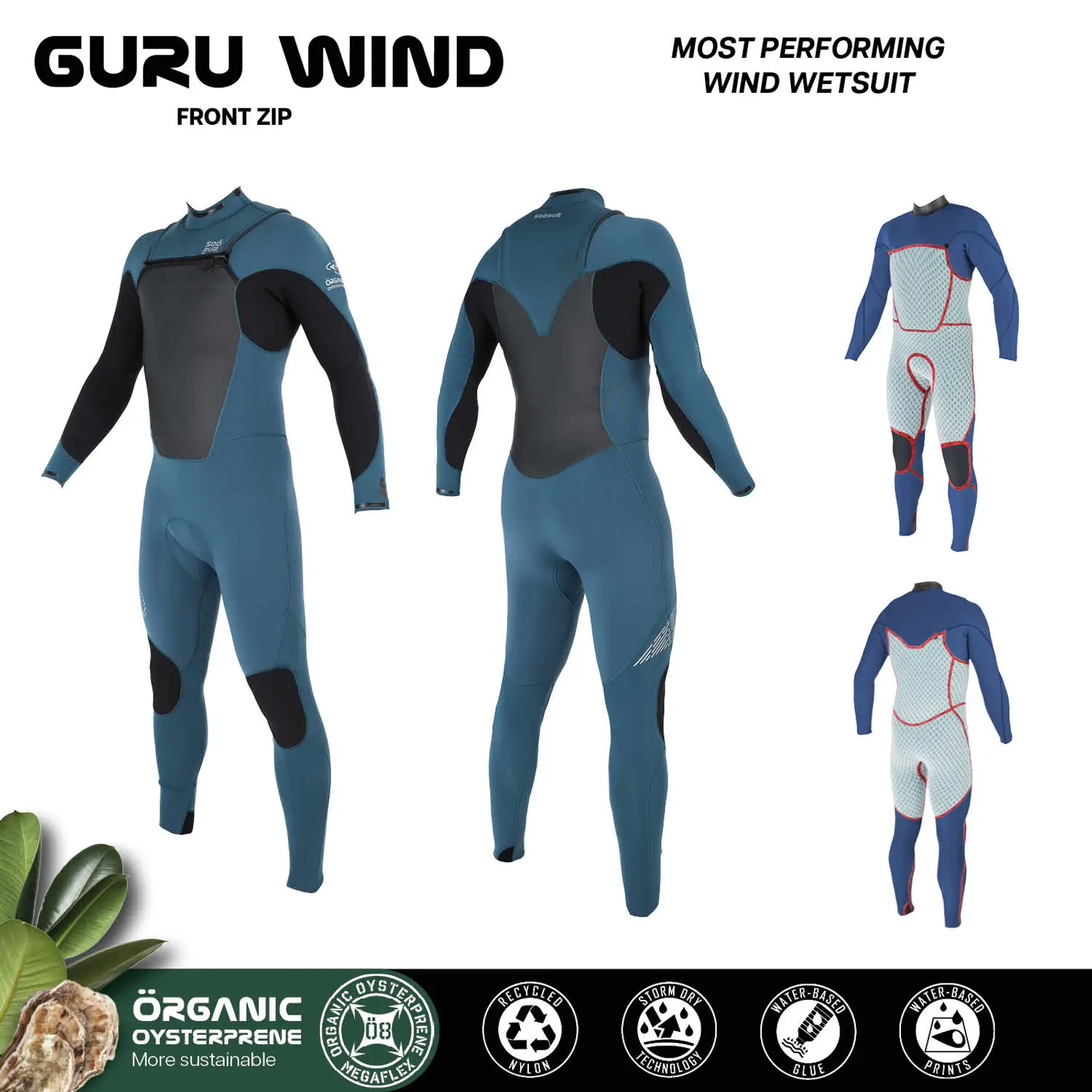 Sooruz Fullsuit Men 5/4 FZ GURU WIND - "Color: Blue","Size: M"