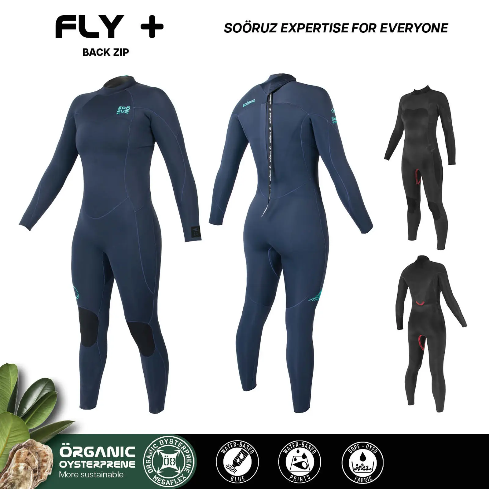 Sooruz Fullsuit Women 4/3 Back Zip  FLY+ (W5) - "Color: Navy","Size: L"