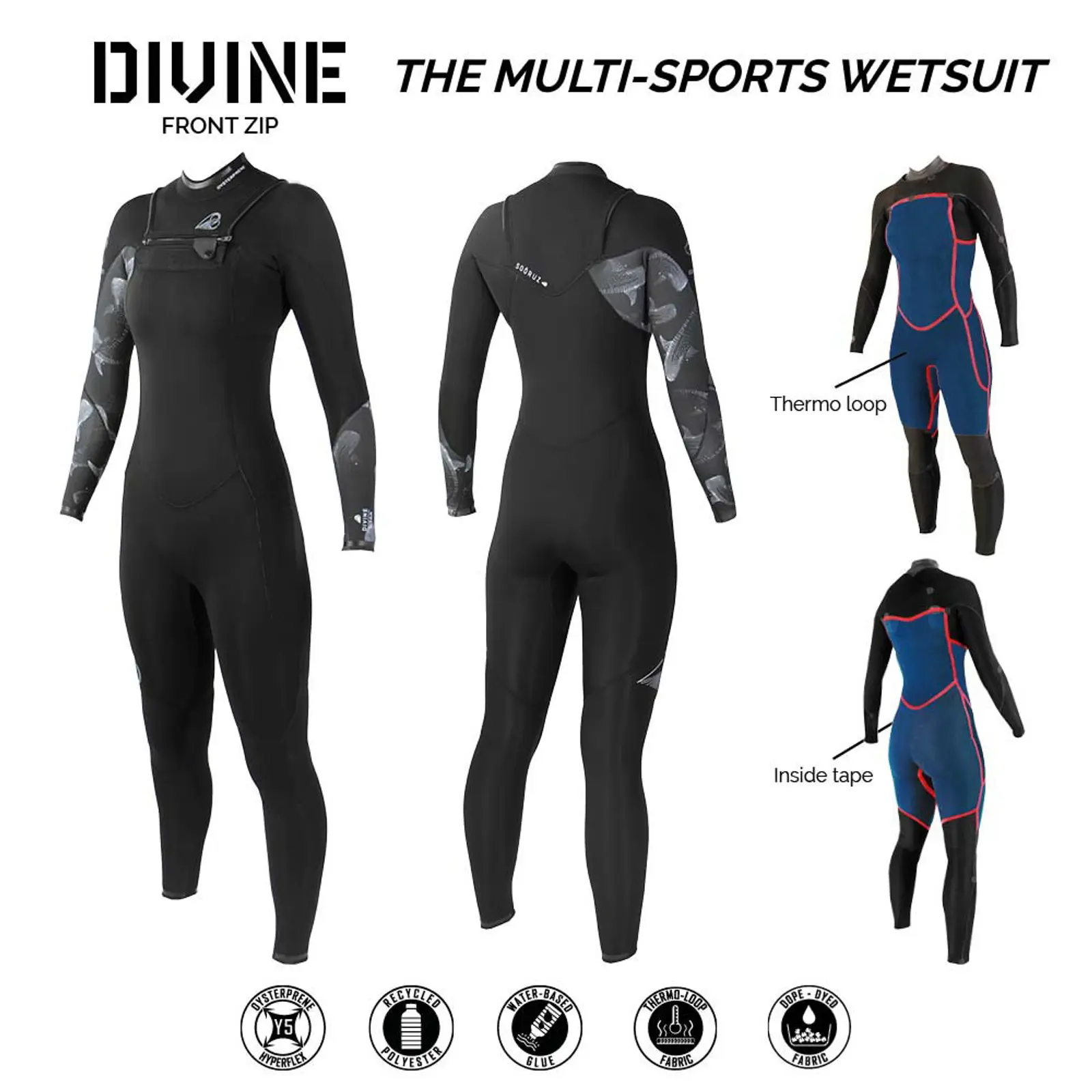 Sooruz Fullsuit Women 5/4/3 Front-zip Divine - "Color: Black","Size: XXS"