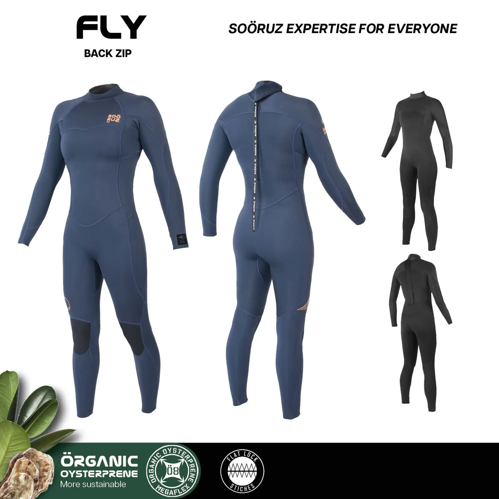 Sooruz Semidry Men 3/2 SS Back Zip  FLY - Size : LS